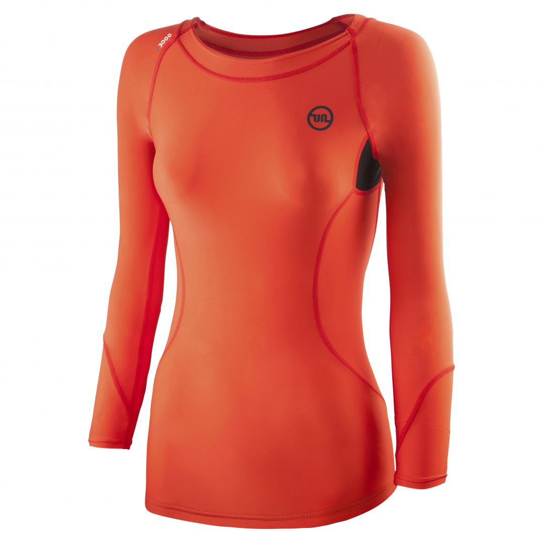 Orange long sleeve compression hot sale shirt