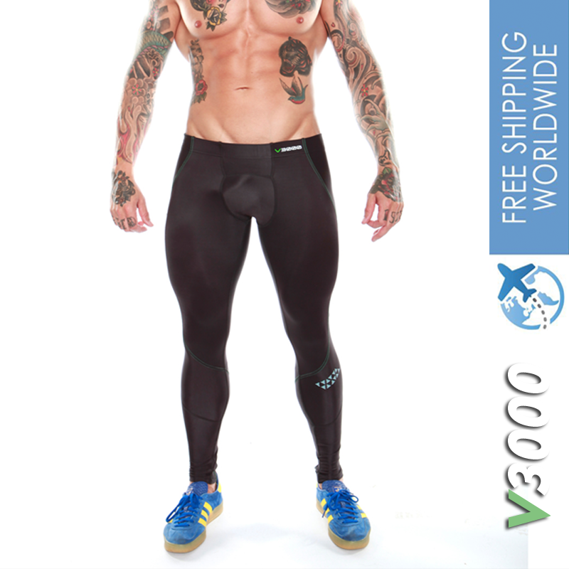 Snow Thermal Compression 3/4 Tights // Black + Yellow (S) - SKINS